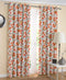 Cotton Orange Floral 7ft Door Curtains Pack Of 2