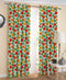 Cotton Green and Orange Flower 5ft Window Curtains Pack Of 2