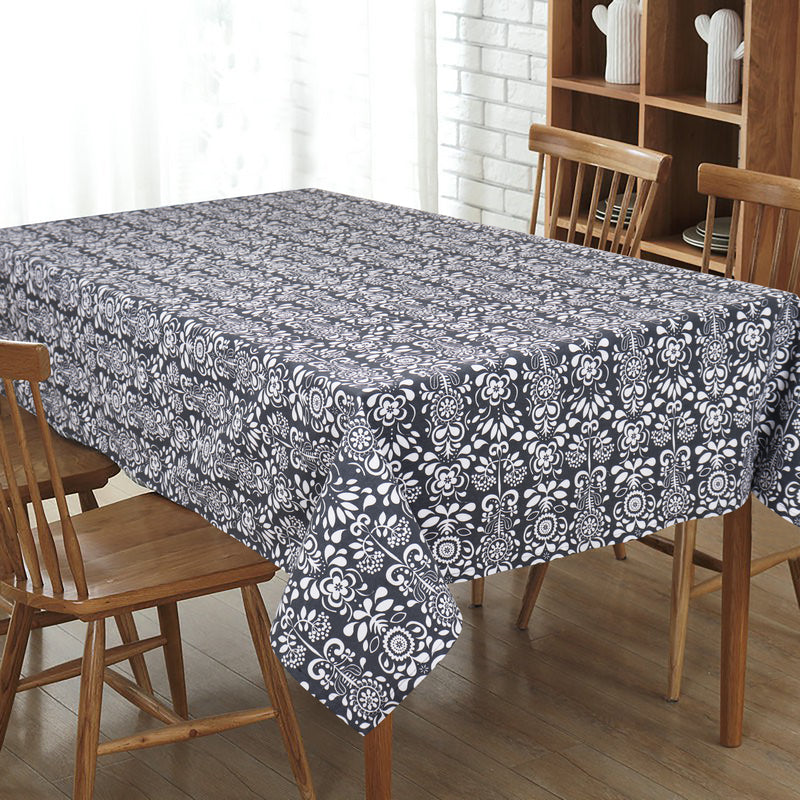 Cotton Grey Damask 8 Seater Table Cloths Pack Of 1