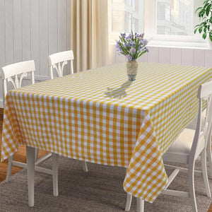 Cotton Gingham Check Yellow 4 Seater Table Cloths Pack Of 1 freeshipping - Airwill