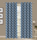 Cotton Blue Paislay 5ft Window Curtains Pack Of 2