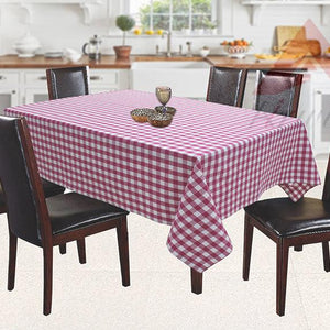 Cotton Gingham Check Rose 6 Seater Table Cloths Pack Of 1 freeshipping - Airwill