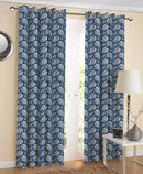 Cotton Blue Paislay 7ft Door Curtains Pack Of 2