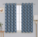 Cotton Blue Paislay 7ft Door Curtains Pack Of 2