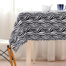 Cotton White Tiger Stripe 4 Seater Table Cloths Pack Of 1