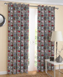 Cotton Xmas Heart 7ft Door Curtains Pack Of 2