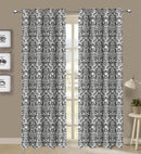 Cotton Grey Damask 5ft Window Curtains Pack Of 2