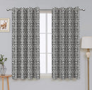 Cotton Grey Damask 7ft Door Curtains Pack Of 2