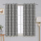 Cotton Grey Damask 7ft Door Curtains Pack Of 2