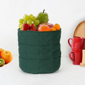 Cotton Xmas Solid Green Fruit Basket