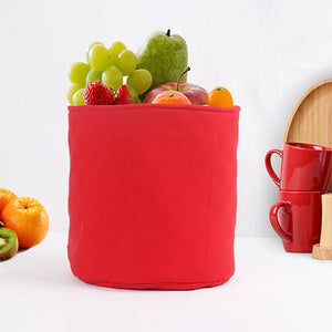 Cotton Cotton Solid Red Fruit Basket