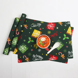 Cotton Xmas Gift Box Table Placemats Pack Of 4