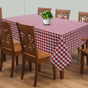 Cotton Gingham Check Red 8 Seater Table Cloths Pack Of 1 freeshipping - Airwill