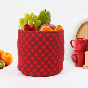 Cotton Xmas Buffalo Cross Red Check Fruit Basket