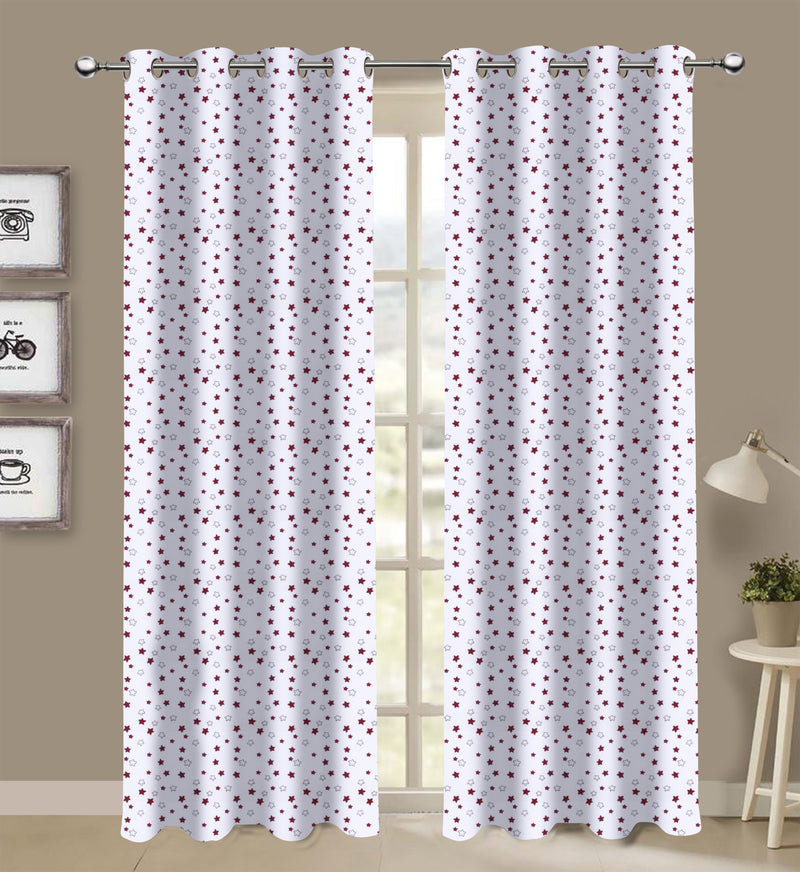 Cotton Ricco Star Long 9ft Door Curtains Pack Of 2