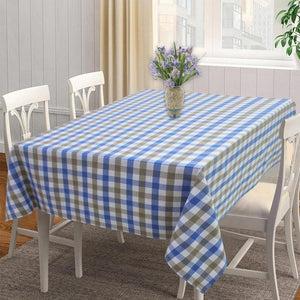 Cotton Lanfranki Blue Check 4 Seater Table Cloths Pack Of 1 freeshipping - Airwill