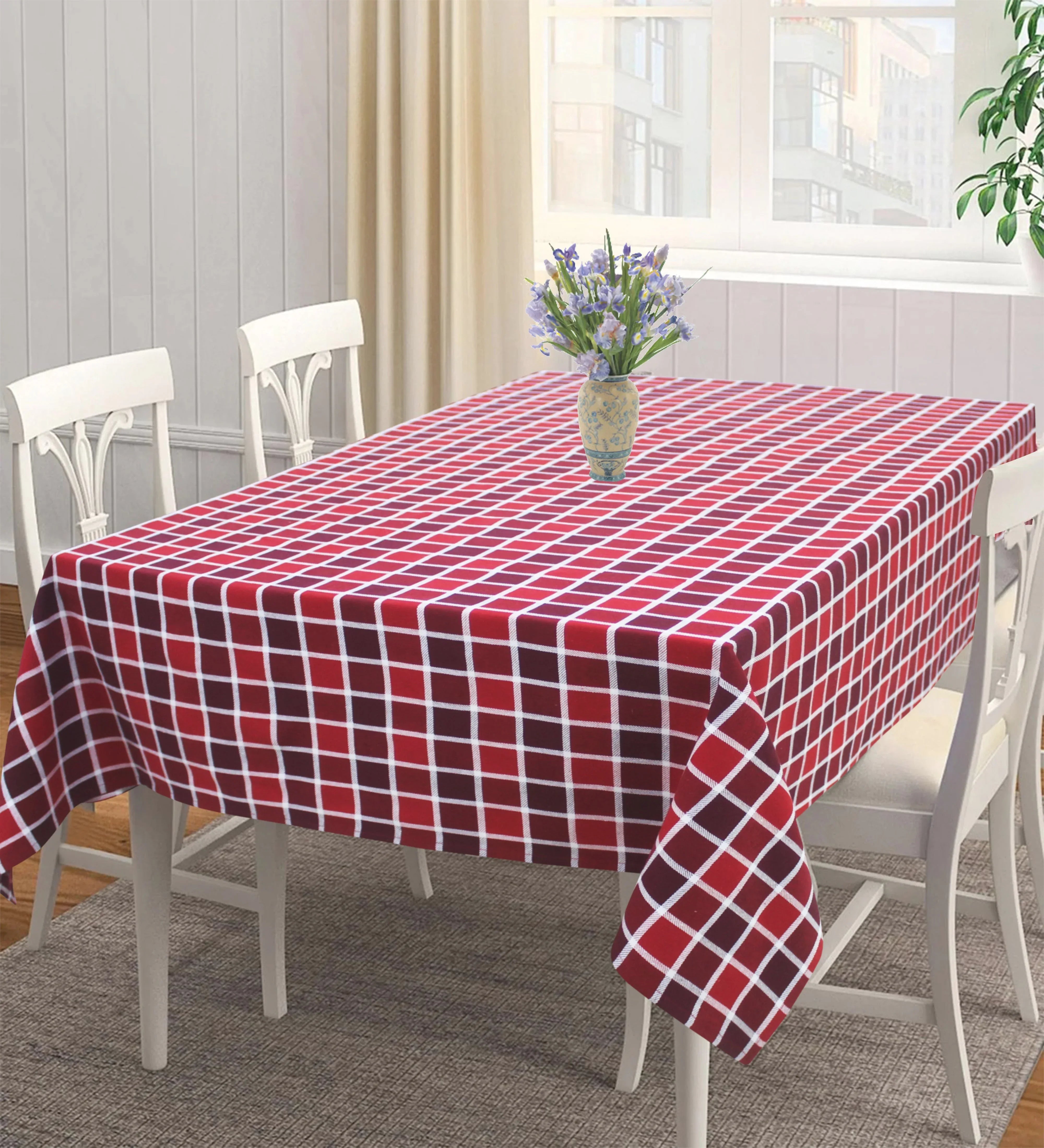 Buy Cotton Xmas Check 8 Seater Table Cloth with Border Online | AirWill ...
