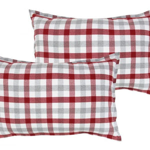 Cotton Lanfranki Red Check Pillow Covers Pack Of 2 freeshipping - Airwill