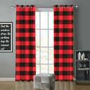Cotton Big Check 9ft Long Door Curtains Pack Of 2