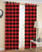 Cotton Big Check 5ft Window Curtains Pack Of 2