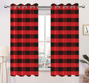 Cotton Big Check 9ft Long Door Curtains Pack Of 2
