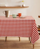 Cotton Gingham Check Orange 4 Seater Table Cloths Pack Of 1