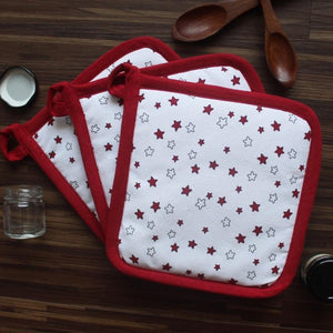 Cotton Ricco Star Pot Holders Pack Of 3 freeshipping - Airwill