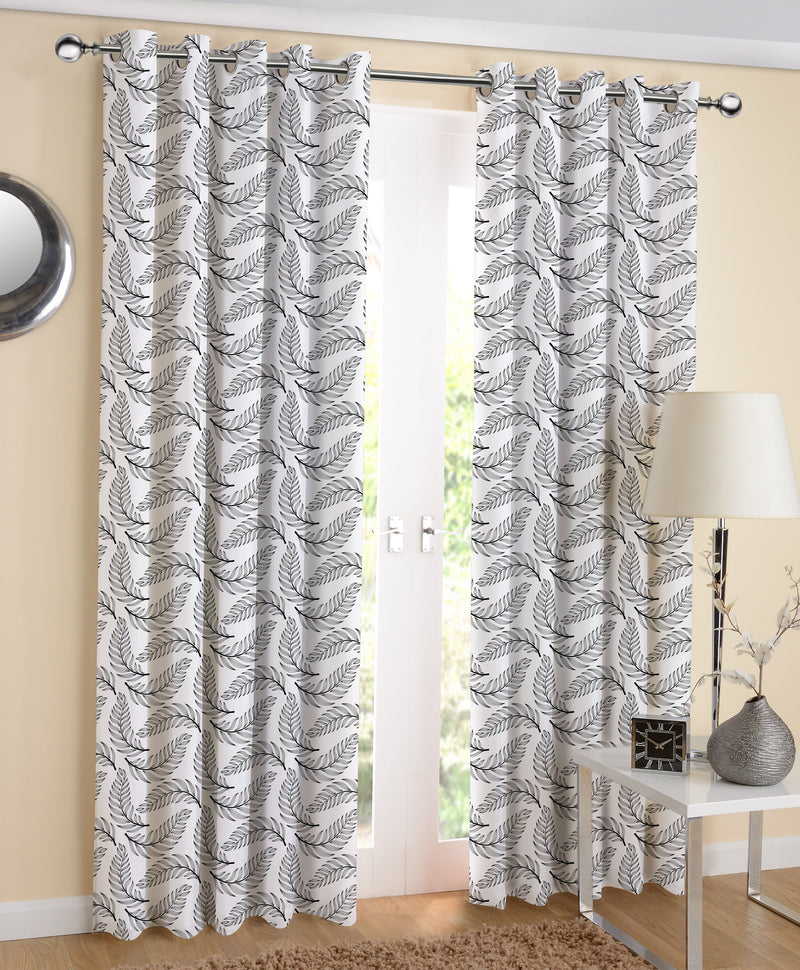 Cotton Wings Leaf 5ft Window Curtains Pack Of 2