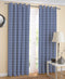 Cotton Gingham Check Blue 7ft Door Curtains Pack Of 2