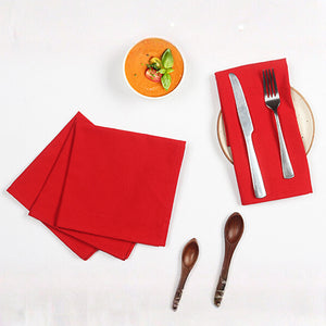 Cotton Cotton Solid Red Table Napkins Pack of 4