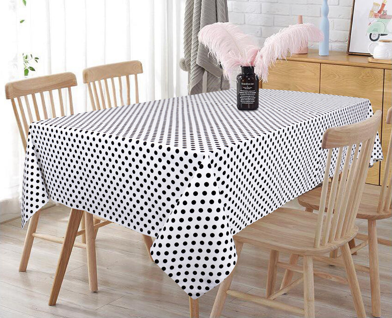 Cotton White Polka Dot 8 Seater Table Cloths Pack Of 1