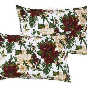 Cotton Maroon Flower Pillow Covers Pack Of 2 freeshipping - Airwill
