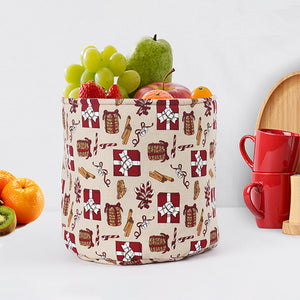 Cotton Xmas Gift box Maroon Check Fruit Basket