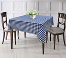 Cotton Gingham Check Blue 4 Seater Table Cloths Pack Of 1
