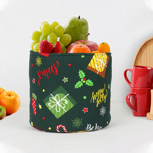 Cotton Xmas Gift box Check Fruit Basket