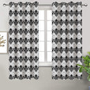 Cotton Black and White Damask 7ft Door Curtains Pack Of 2