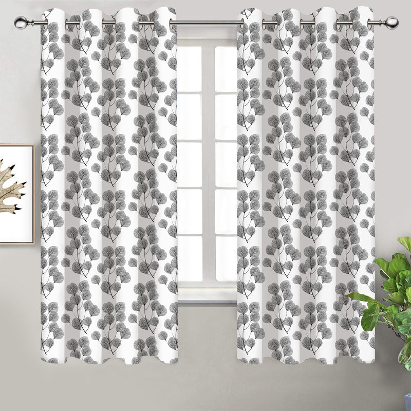 Cotton Root Leaf Long 9ft Door Curtains Pack Of 2