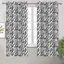 Cotton White Tiger Stripe 7ft Door Curtains Pack Of 2