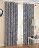 Cotton Diamond Check 7ft Door Curtains Pack Of 2