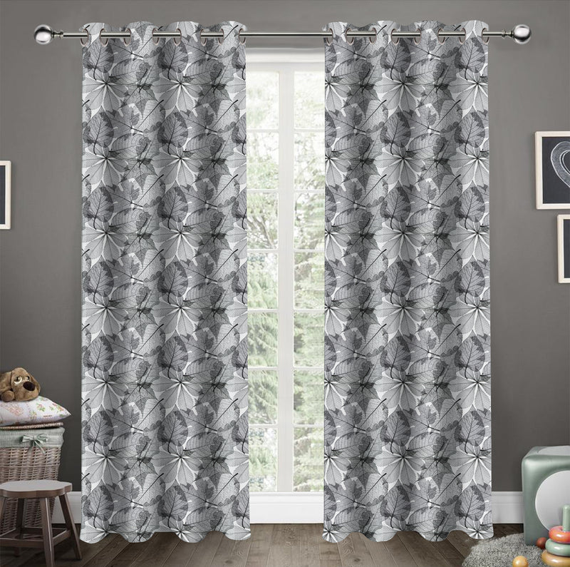 Cotton Palm Leaf 5ft Window Curtains Pack Of 2