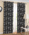 Cotton Black Flower 7ft Door Curtains Pack Of 2