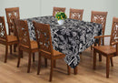 Cotton Black Flower 4 Seater Table Cloths Pack Of 1