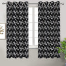 Cotton Zig-Zag Black Long 9ft Door Curtains Pack Of 2