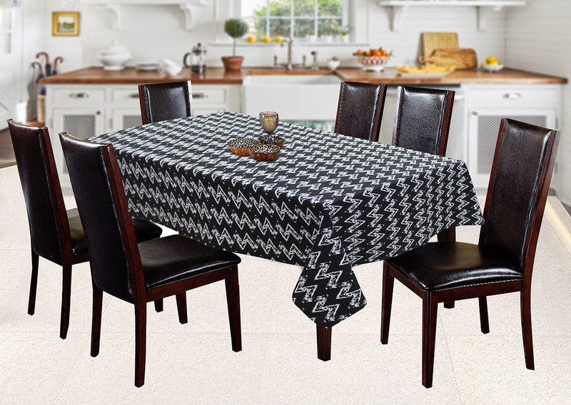 Cotton Zig-Zag Black 2 Seater Table Cloths Pack Of 1