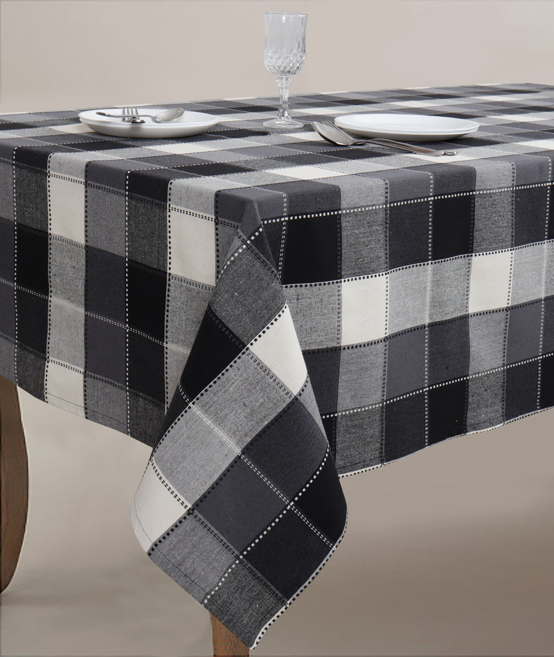 Cotton Dobby Black 8 Seater Table Cloths Pack Of 1