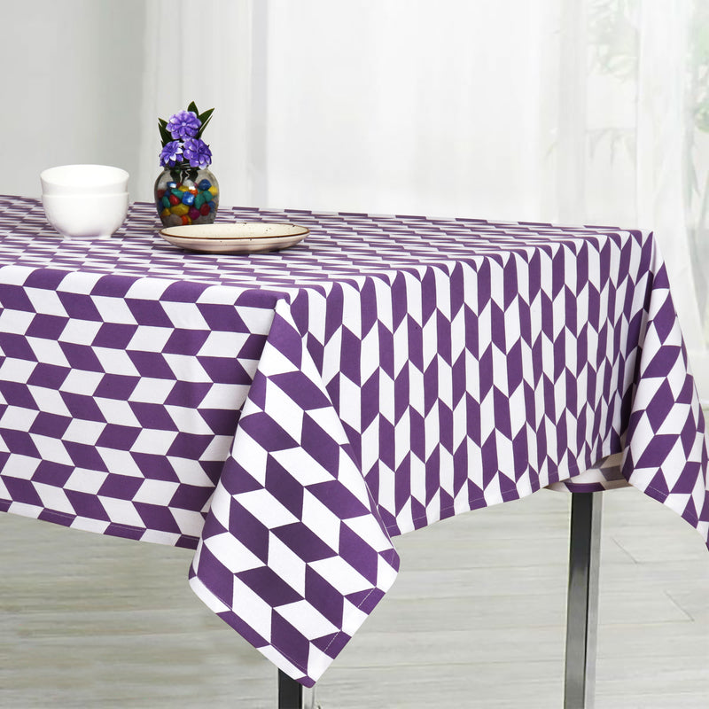 Cotton Classic Diamond Purple 6 Seater Table Cloths Pack Of 1