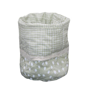 Cotton Light Green Check Fruit Basket Pack Of 1 freeshipping - Airwill