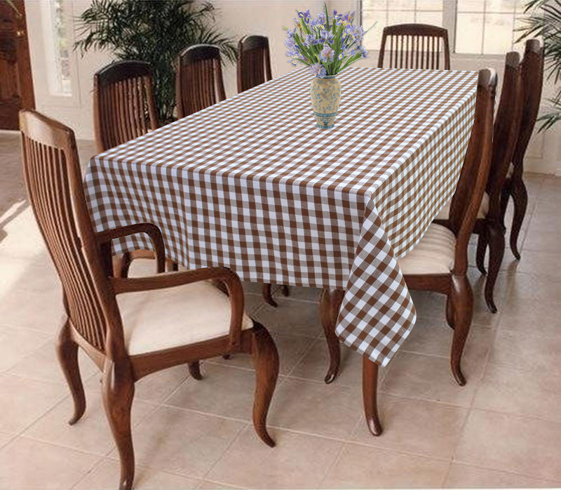 Cotton Gingham Check Brown 2 Seater Table Cloths Pack Of 1