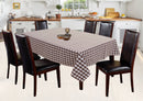 Cotton Gingham Check Brown 6 Seater Table Cloths Pack Of 1