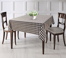 Cotton Gingham Check Brown 4 Seater Table Cloths Pack Of 1